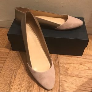 Cole Haan nude leather and suede flats, sz 9.5
